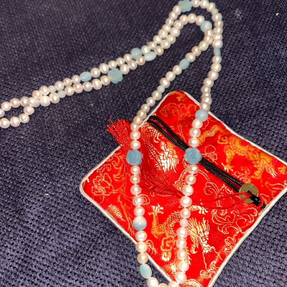 Pearl & Faceted Jade Necklace | Purchased Abroad, Worn Once in Theory